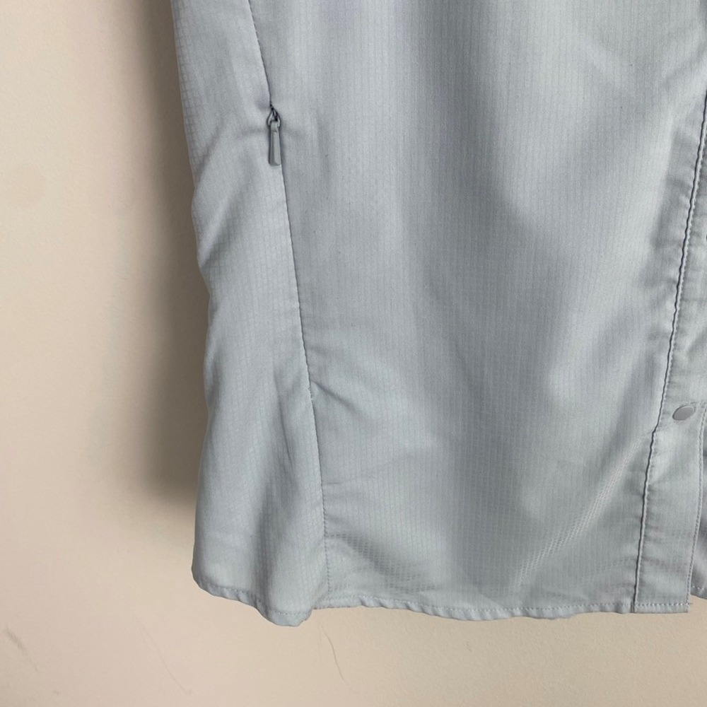 Columbia PFG Fishing Shirt Womens Large Vented Hiking Blue Short Sleeves Omni - Picture 4 of 8